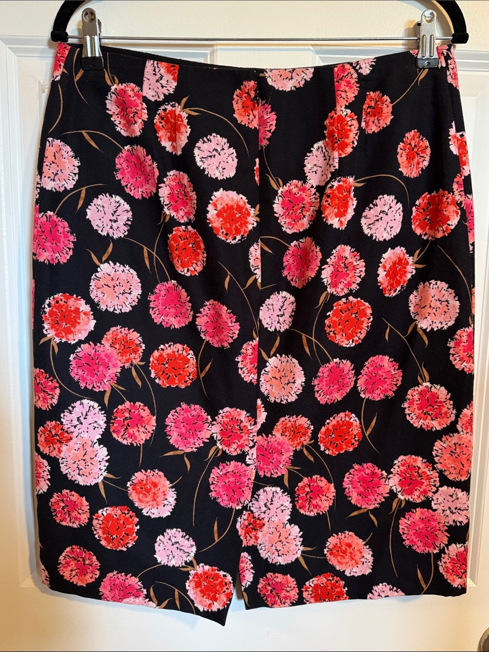 Talbots Black Pencil Skirt with Pink & Red Floral Print - Picture 4 of 4